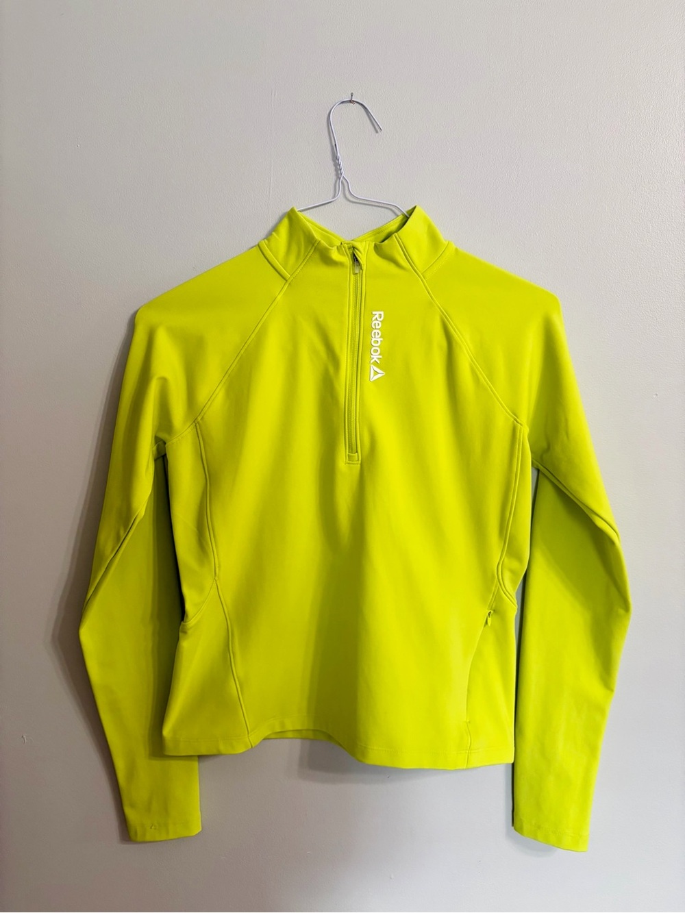 Reebok Neon Yellow Half-Zip Long Sleeve top